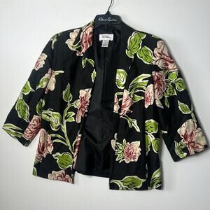 BOB MACKIE LINEN BLEND FLORAL BLAZER‎ SIZE 8